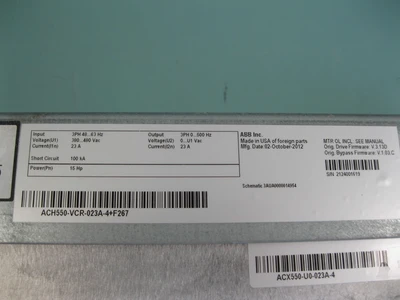 USED ABB ACH550-VCR-023A-4+F267