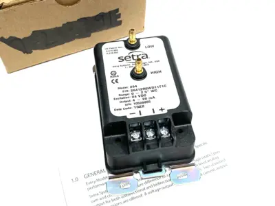 USED SETRA DIFFERENTIAL PRESSURE TRANSMITTER 0-2.5" WC RANGE