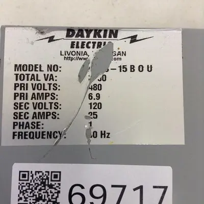 Used DAYKIN 15 B 0 U Transformers Michigan US | Ideal Machinery #1275253