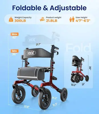 Vocic Z57 Outdoor Rollator Walker