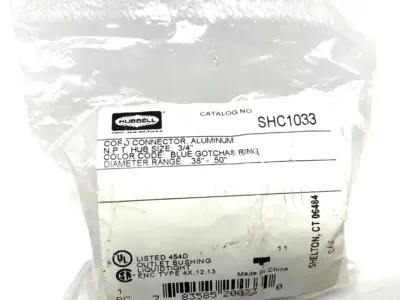 NEW HUBBELL KELLEMS ALUMINUM CABLE GRIP 3/4" MALE STRAIGHT .38"-.50"