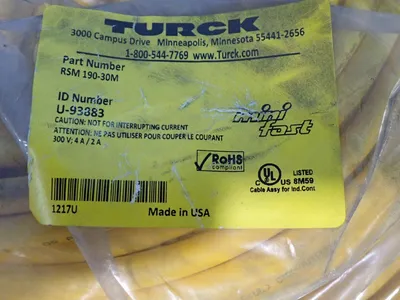 Used TURCK RSM 19030M Cable & Wire Ohio US | HGR 24 #903178