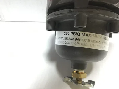 ITT Conoflow FR95XBKEX1G Pneumatic Filter Regulator Max Supply 250PSI Range 0-125PSI