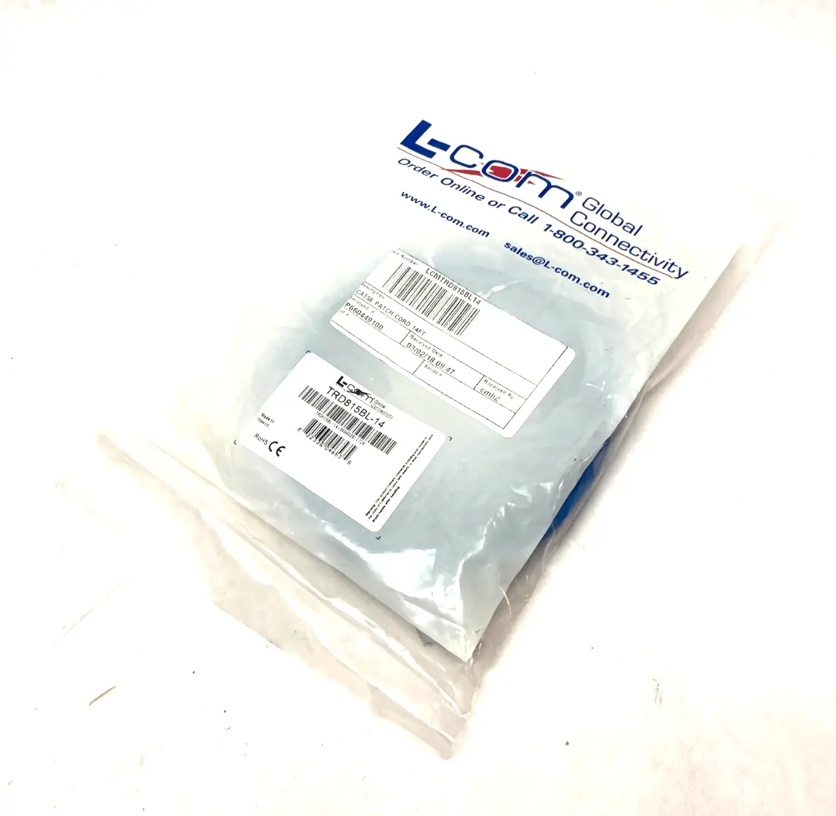 NEW L-COM ETHERNET PATCH CABLE