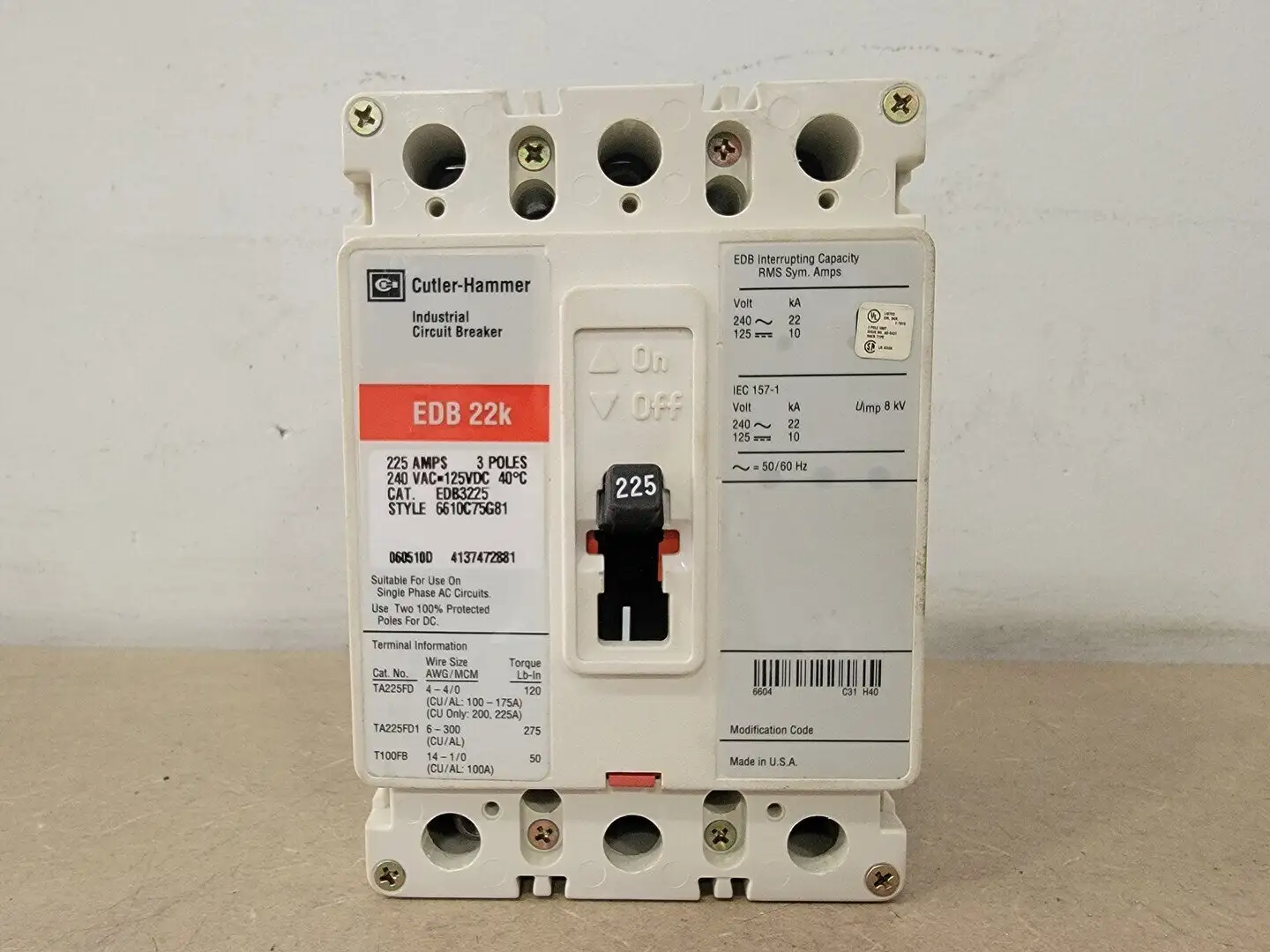 Used EATON EDB3225 Switchgears British Columbia CA | Lenmark #367141
