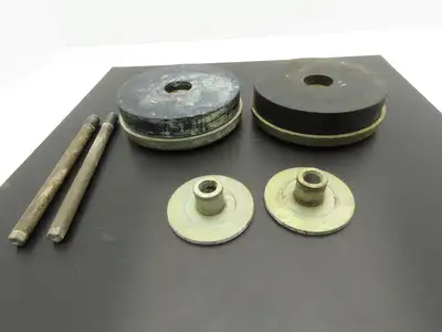 Studded Leveling Feet 8" Base Pad 7-5/8" Stud 11/16" x 9-3/4" Lot of 2