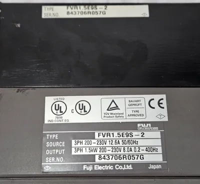 FUJI FVR1.5E9S-2 Motor Controls, Drives, D.C., Vari. Freq./Vari. Speed | Great American Equipment Company (5)