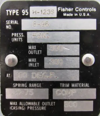 NEW FISHER 95H-123S PRESSURE REGULATOR 2″ 95H123S