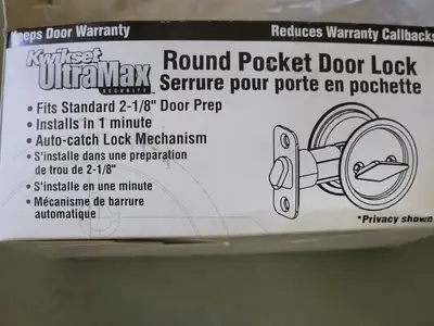 Round Pocket Door Lock, 2-1/8"