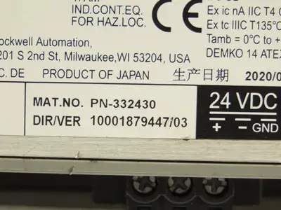 Allen Bradley 2711P-T6C21D8S PanelView Plus 7 Touch Screen Series B 24V