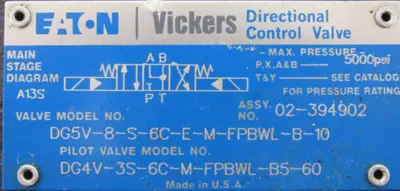 NEW VICKERS DG5V-8-S-6C-E-M-FRBWL-B-10 VALVE 02-394902 DG4V-3S-6C-M-FPBWL-B5-60