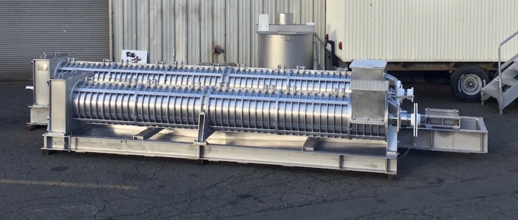 FKC HX-550 screw press for fish dewatering, 304SS.