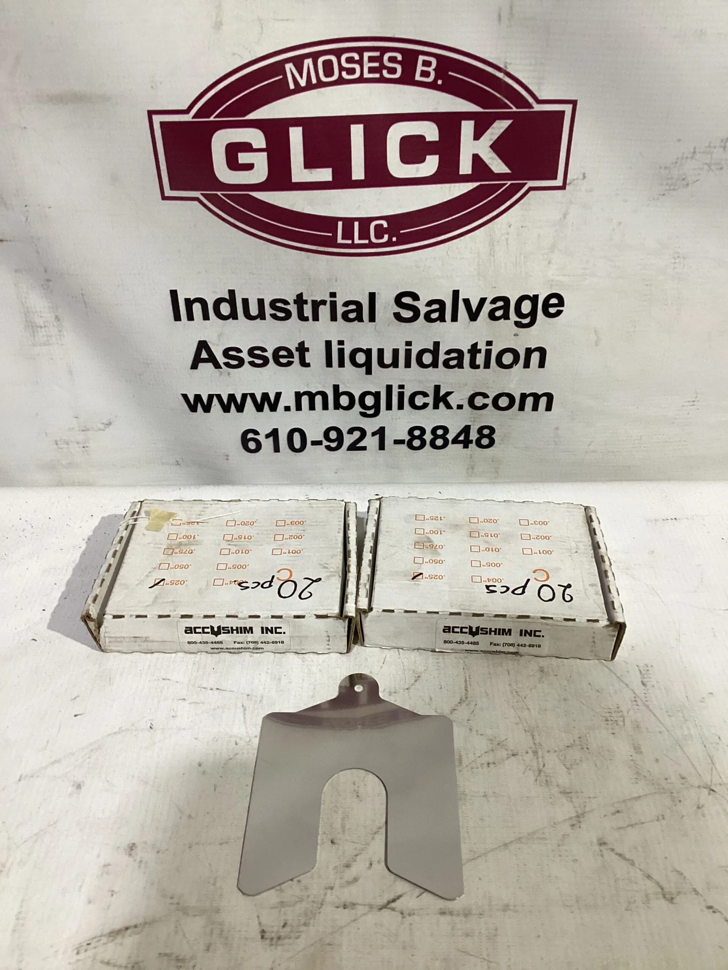 ACCUSHIM C.025 Stainless Slotted Shim Stock 4” x 4” x .025” -40pcs NIB