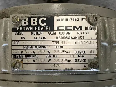 USED BROWN BROWN BOVERI CEM SERVO MOTEUR M17H