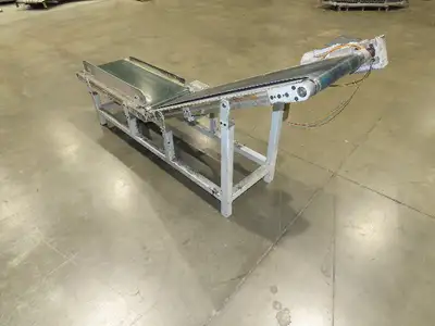 Gammerler 20"x 7' 6" Slider Bed Conveyor Flat to Incline 14" Belt 280 FPM 480V