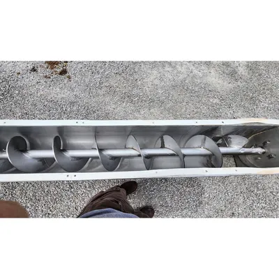 Used 14" Dia. X 48' L Stainless Steel Industrial Screw Auger Conveyor