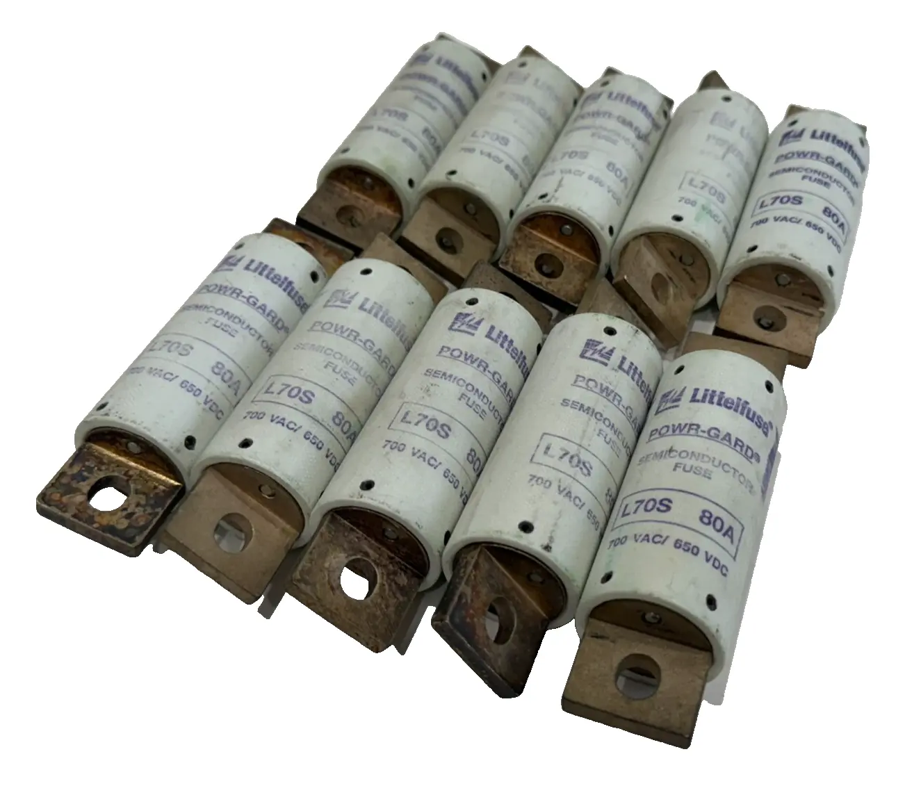 NEW LOT OF 10 LITELFUSE L70S 80A SEMICONDUCTOR FUSES 700VAC 650VDC