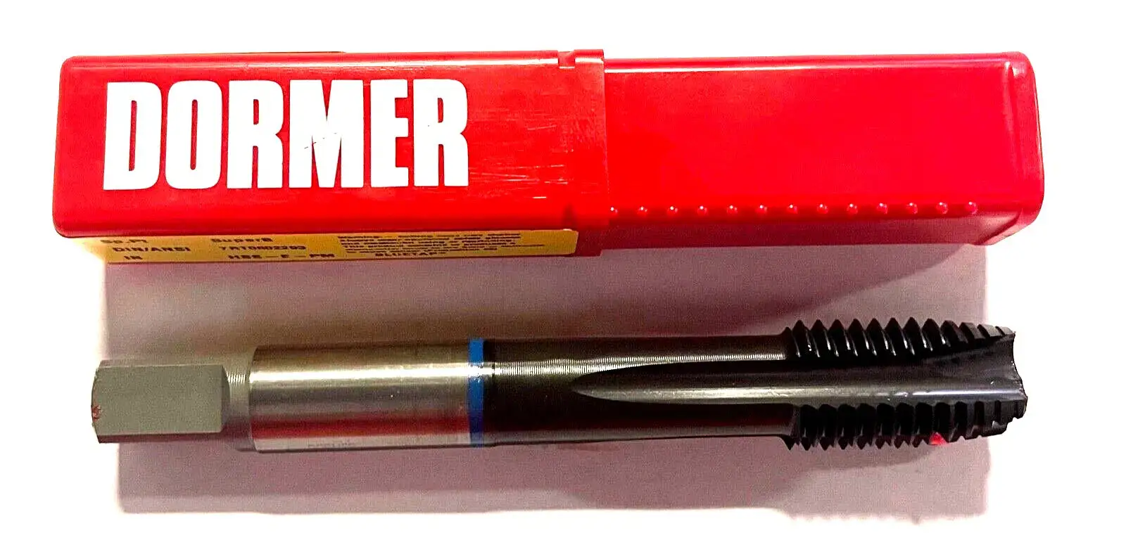 Domer 3/4-10 HSS-E-PM Spiral Point Plug Tap Blue Shark Machine Tap Super B 4FL