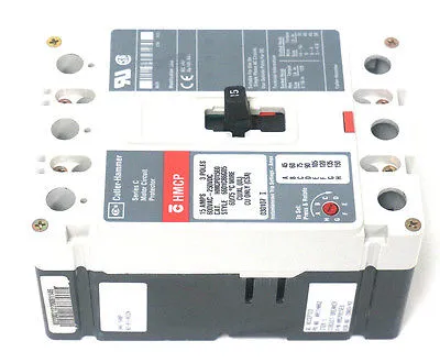 NEW CUTLER HAMMER HMCP015E0 CIRCUIT BREAKER SER. C, 15A, 600VAC, 3 POLE