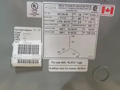 New | in-Stock REX POWER MAGNETICS RC15J-B Transformers British Columbia CA | Lenmark #264908