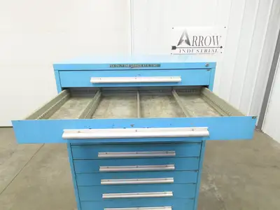 Nu-Era Modular Tool Storage Cabinet 10 Drawer 45x28x61" Blue Stanley Vidmar