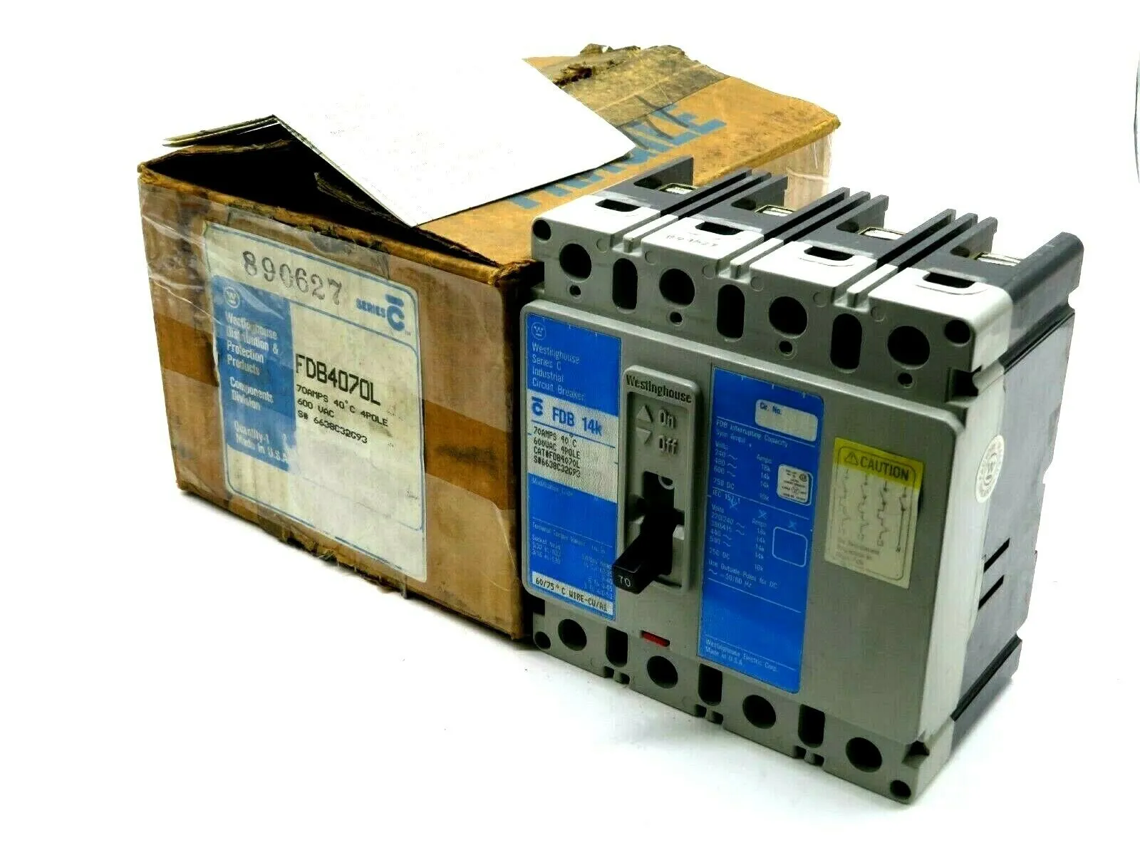 NEW WESTINGHOUSE FDB4070L CIRCUIT BREAKER 70AMP 600VAC SERIES C