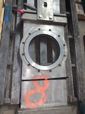 Dezurik 14" Through Port Knife Gate Valve with Pneumatic Actuator