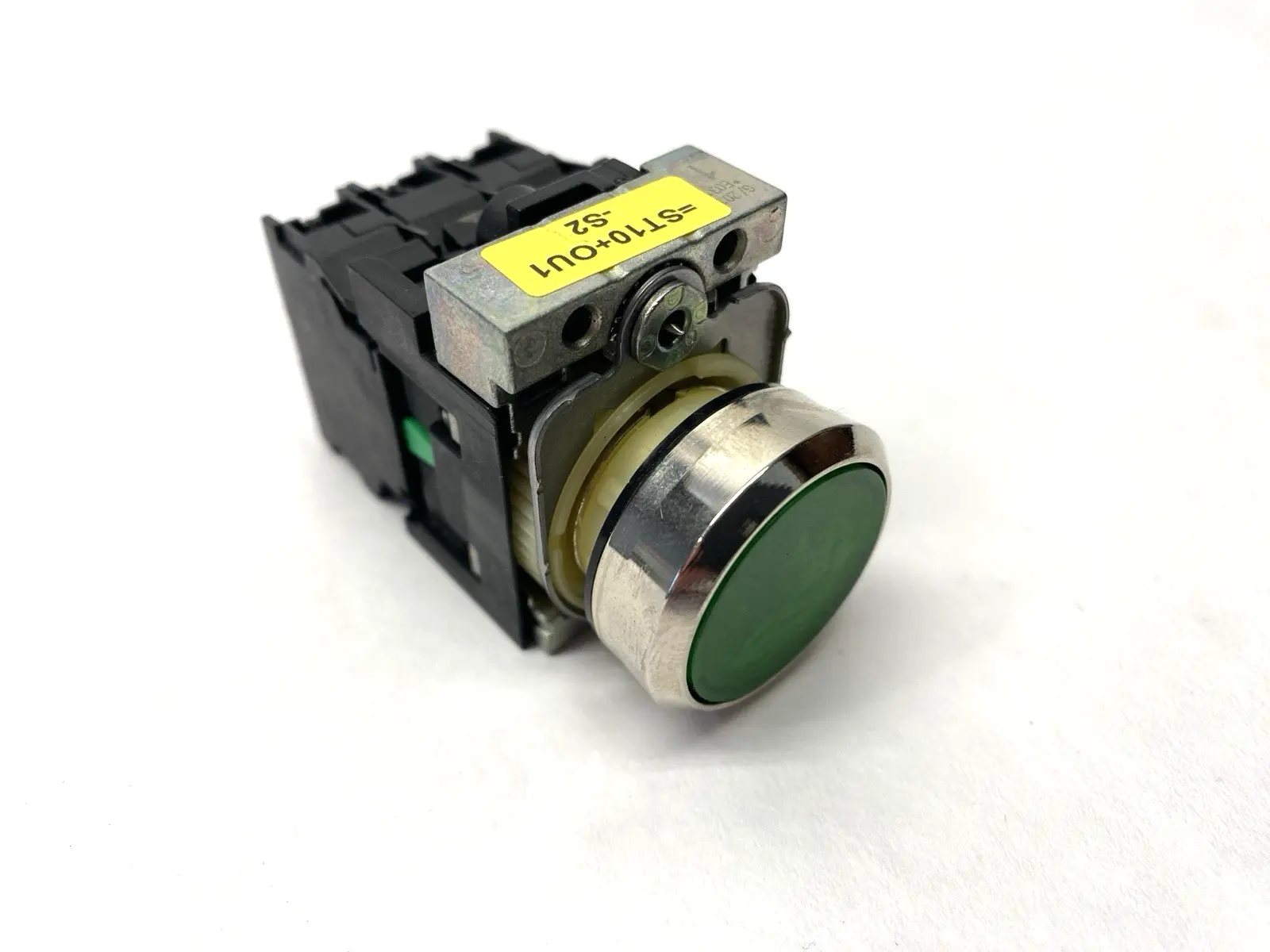 USED SIEMENS ILLUMINATED PUSHBUTTON GREEN DAMAGED BUTTONHEAD