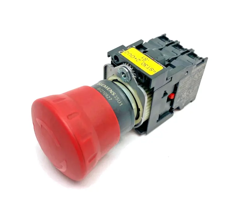 Used SIEMENS EMERGENCY STOP PUSHBUTTON, 3-CONTACTS 1X NO, 2X NC Relays & Switches | Maverick Industrial Sales #1103577