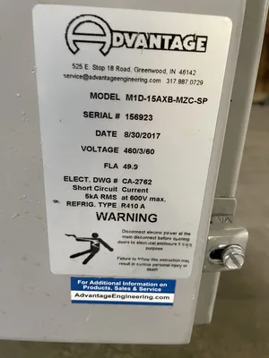 Advantage M1D‑15AXB‑MZC‑SP 14.5 Ton Air‑Cooled Industrial Chiller 460 V 3‑Ph