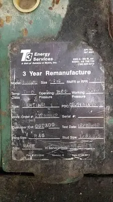 USED SHAFFER 7 1/16" 3M DOUBLE RAM BOP