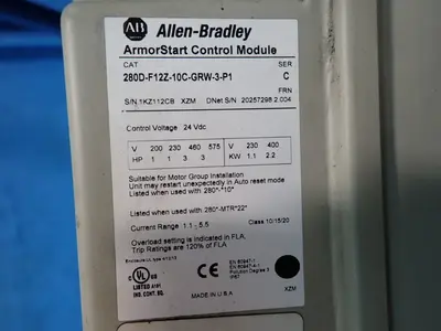 USED ALLENBRADLEY 280DF12Z10CGRW3P1