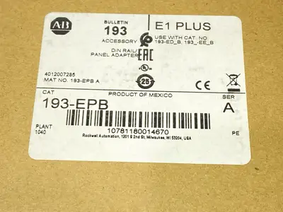 USED ALLEN BRADLEY SER A E1 PLUS DIN RAIL/PANEL ADAPTER