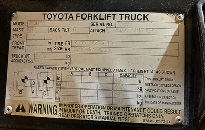 USED 2005 TOYOTA 7FGU25