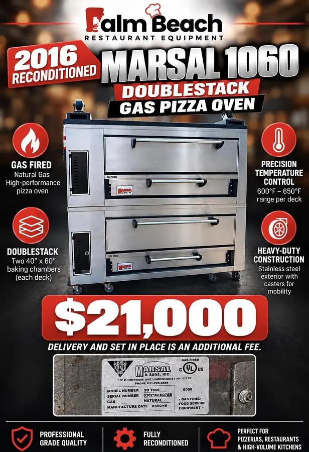 Used 2016 MARSAL SD-1060 Pizza Equipment Ohio US | Palm Beach Restaurant Equipment, LLC #1547518
