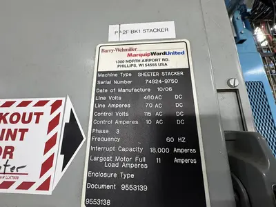 USED 2006 BW PAPERSYSTEMS / MARQUIP SHEETPRO