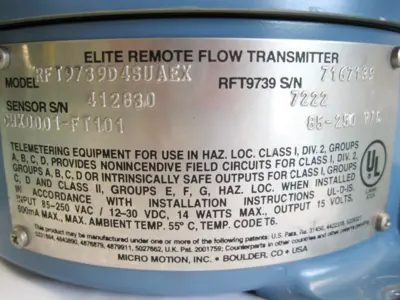 Used Micro Motion RFT9739 D4SUAEX Sensors New Hampshire US | Bitter End Trading #1452758