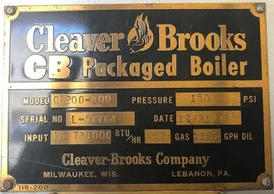 USED 1973 CLEAVER BROOKS CB200-400