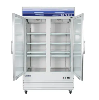 Magic Chef 53 IN. W 45 CU. FT. MERCHANDISER GLASS DOOR COMMERCIAL REFRIGERATOR IN WHITE