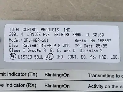 NEW TOTAL CONTROL PRODUCTS INC. QPJ-ABR-201