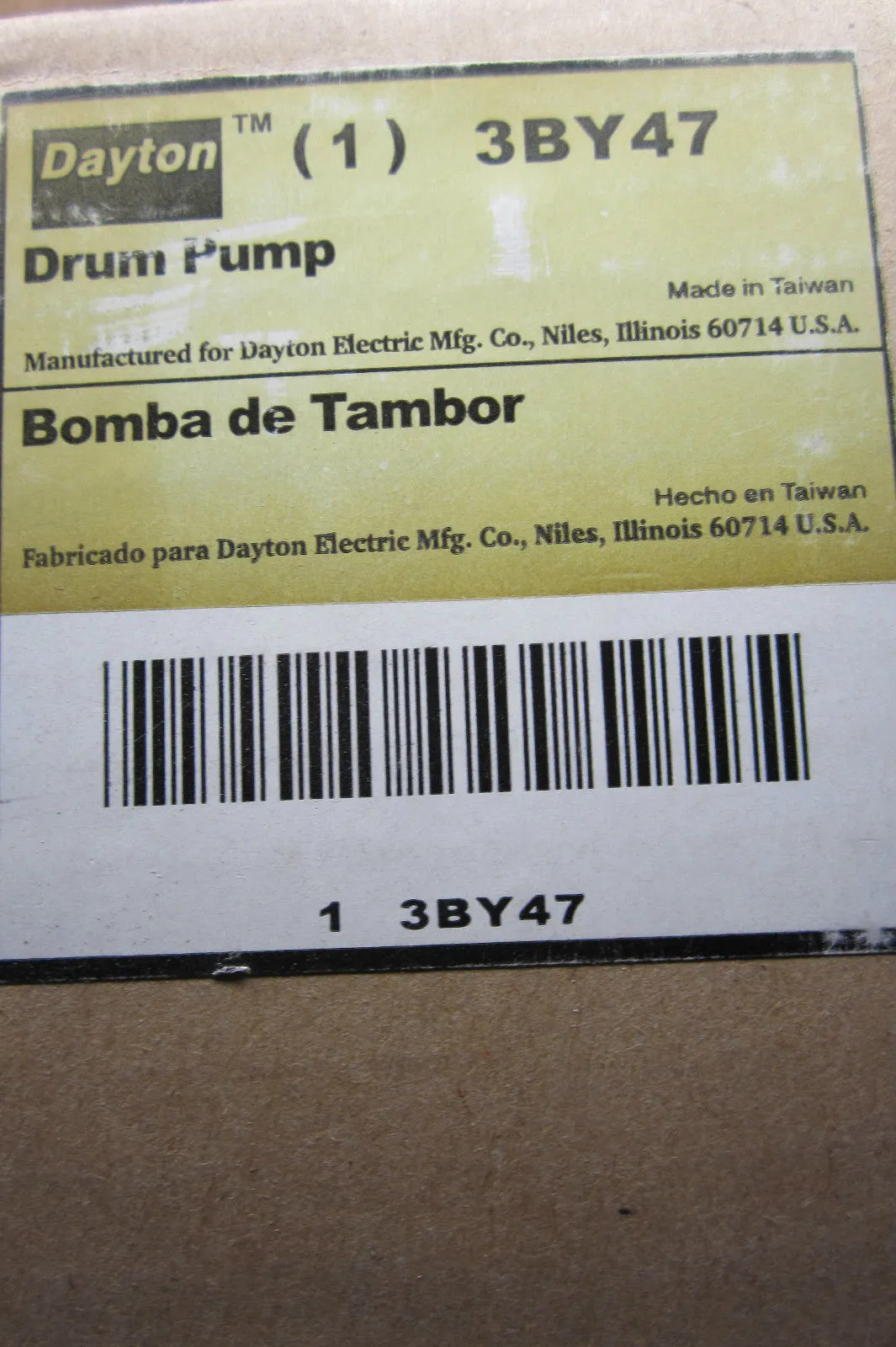 NEW DAYTON 3BY47 DRUM PUMP