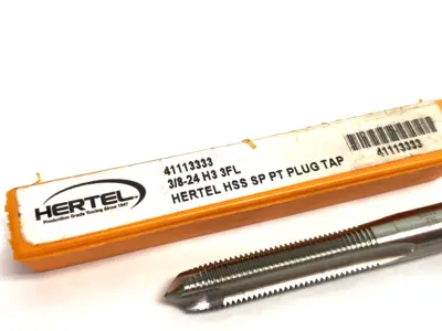 USED HERTEL 3/8-24 H3 3FL HERTEL HSS SPIRAL POINT PLUG TAP BIT
