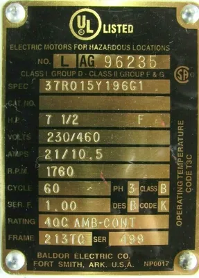 NEW BALDOR 37R015Y196G1 MOTOR 7.5HP 230/460V 1760 RPM 213TC