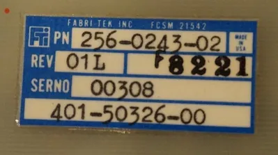 FABRI TEK 256-0243-02 32K MEMORY BOARD 256024302