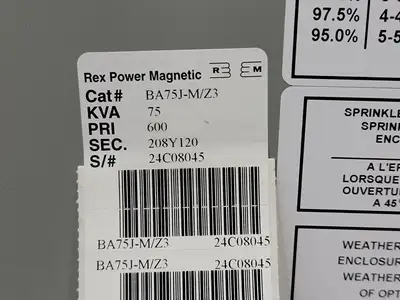 New | in-Stock REX POWER MAGNETICS BA75J-M/Z3 Transformers British Columbia CA | Lenmark #265542
