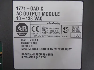 Allen Bradley 1771-OAD/C PLC-5 10-138 VAC Output Module Used