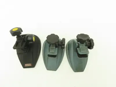SPI 12-460 Cast Iron Micrometer Stand W/Padded Jaws Open To 20mm Lot of 3