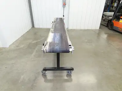 Steeltek 8' 8" Portable Conveyor 12"Belt Stainless 230/460V Chain Drive 140FPM