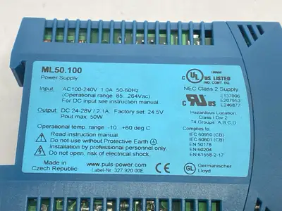 Used PULS Power Supply 24-28V 50W DIN Rail Power Supplies Michigan US | Maverick Industrial Sales #1400738
