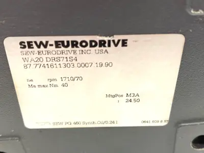 New | in-Stock SEW-EURODRIVE Gearmotor 1710/70RPM 60Hz0.88/0.44A SHELFWARE Gearmotors Michigan US | Maverick Industrial Sales #1389580